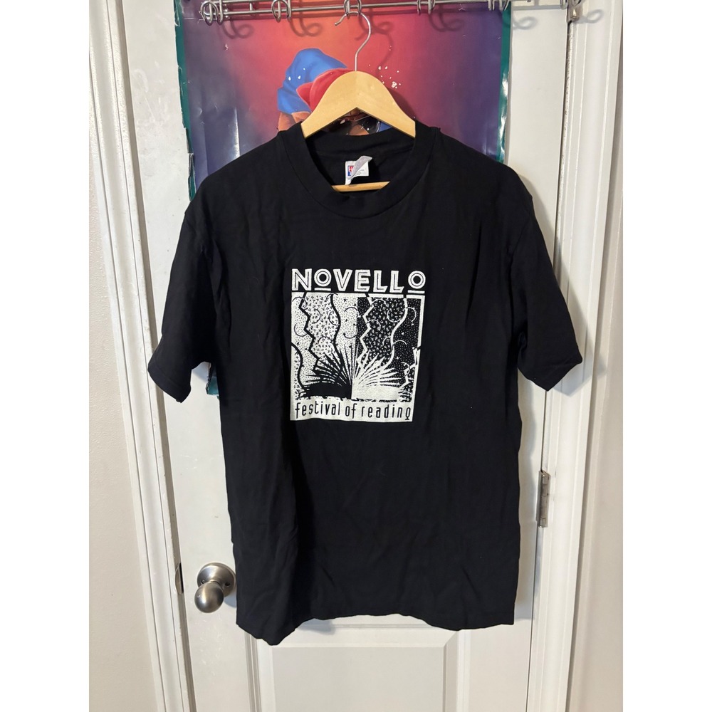 Vintage Hanes Beefy-T Novello Festival of Reading Graphic T-Shirt Black Large